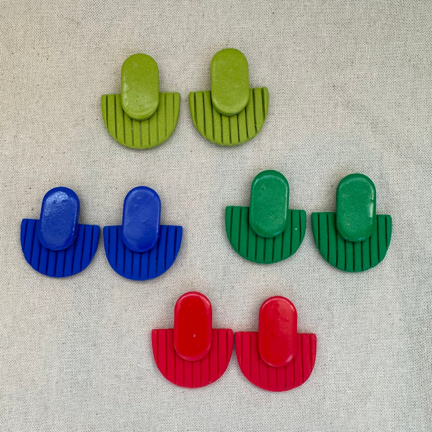 Art Deco Style Big Stud Earrings