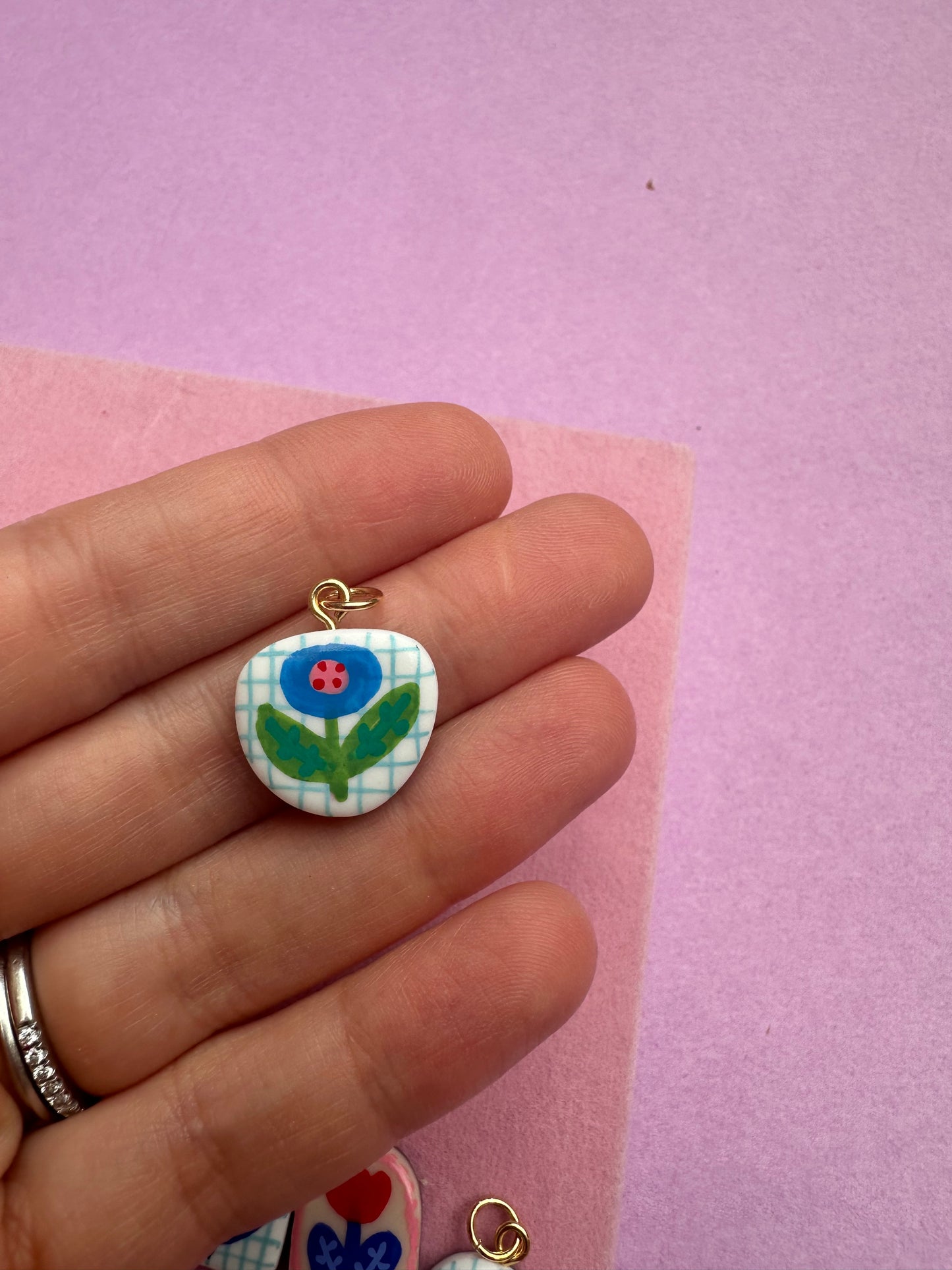 Floral Hand Painted Charms