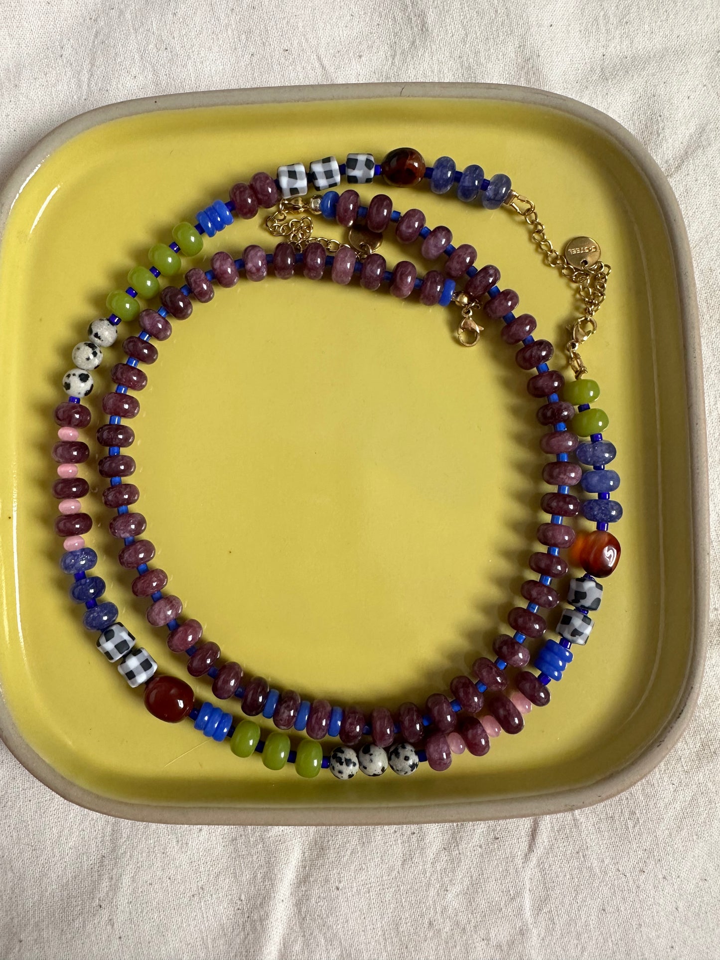 Deep Burgundy Semi Precious Beads Necklace