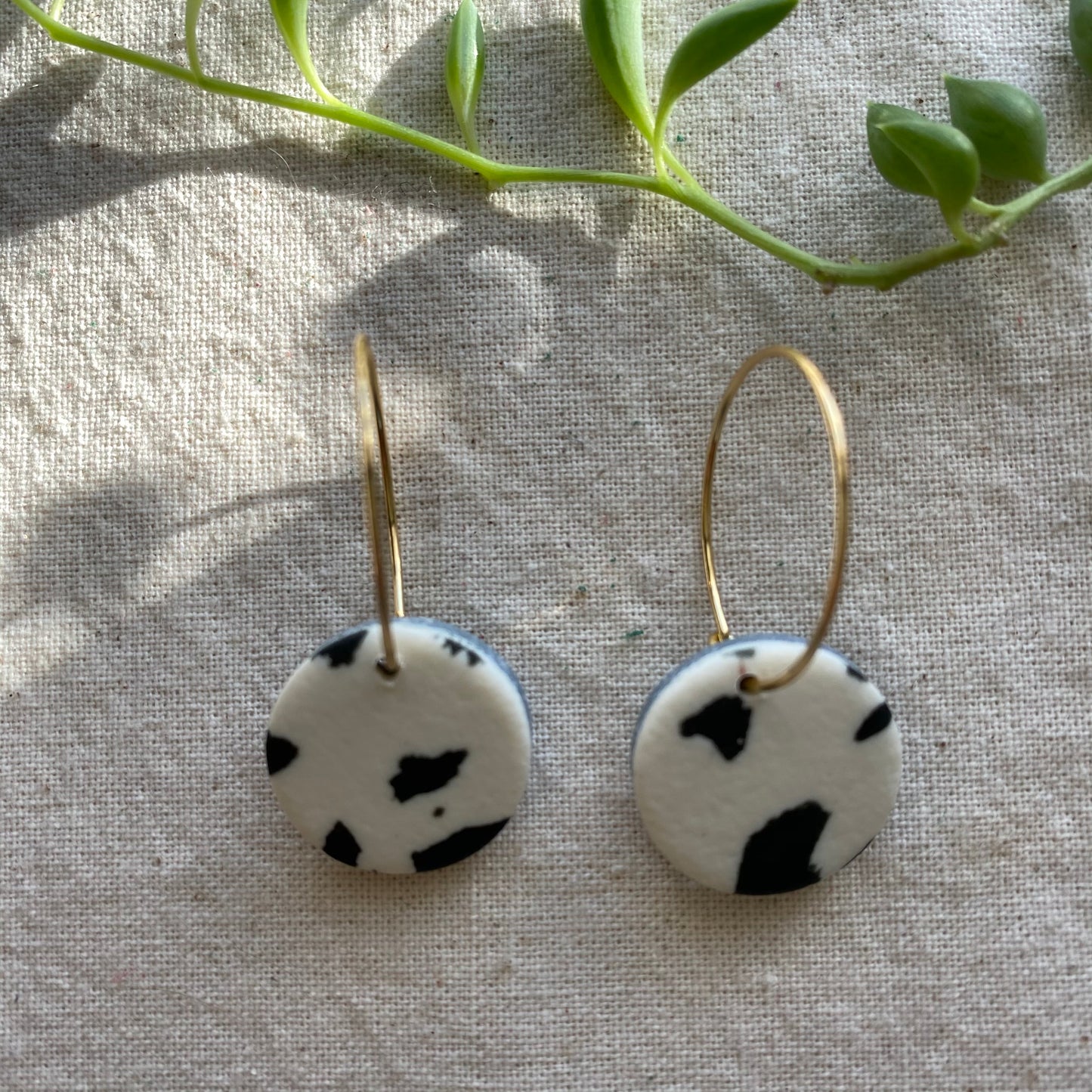 Dalmatian Print Small Hoop Earrings