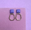 Small Dangly Stripes Hoop Earrings