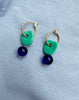 Clay and Bead Hoop Dangle Earrings