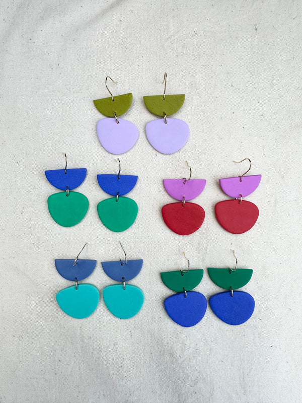 Two Colours Way Dangle Earrings