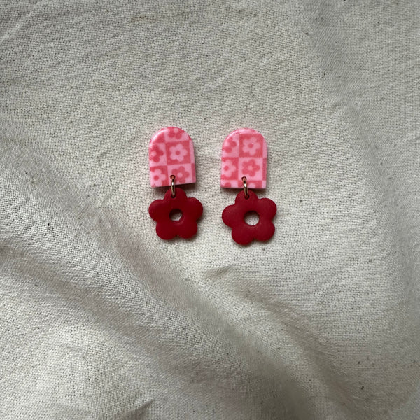 Flower Design Dangle Earrings