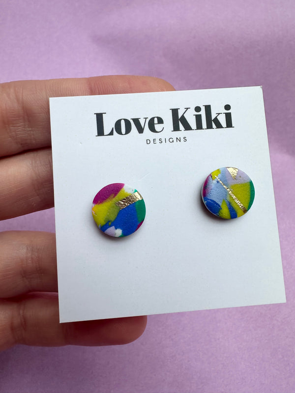 Abstract Design Doughnut Studs Earrings