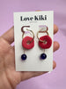 Clay and Bead Hoop Dangle Earrings