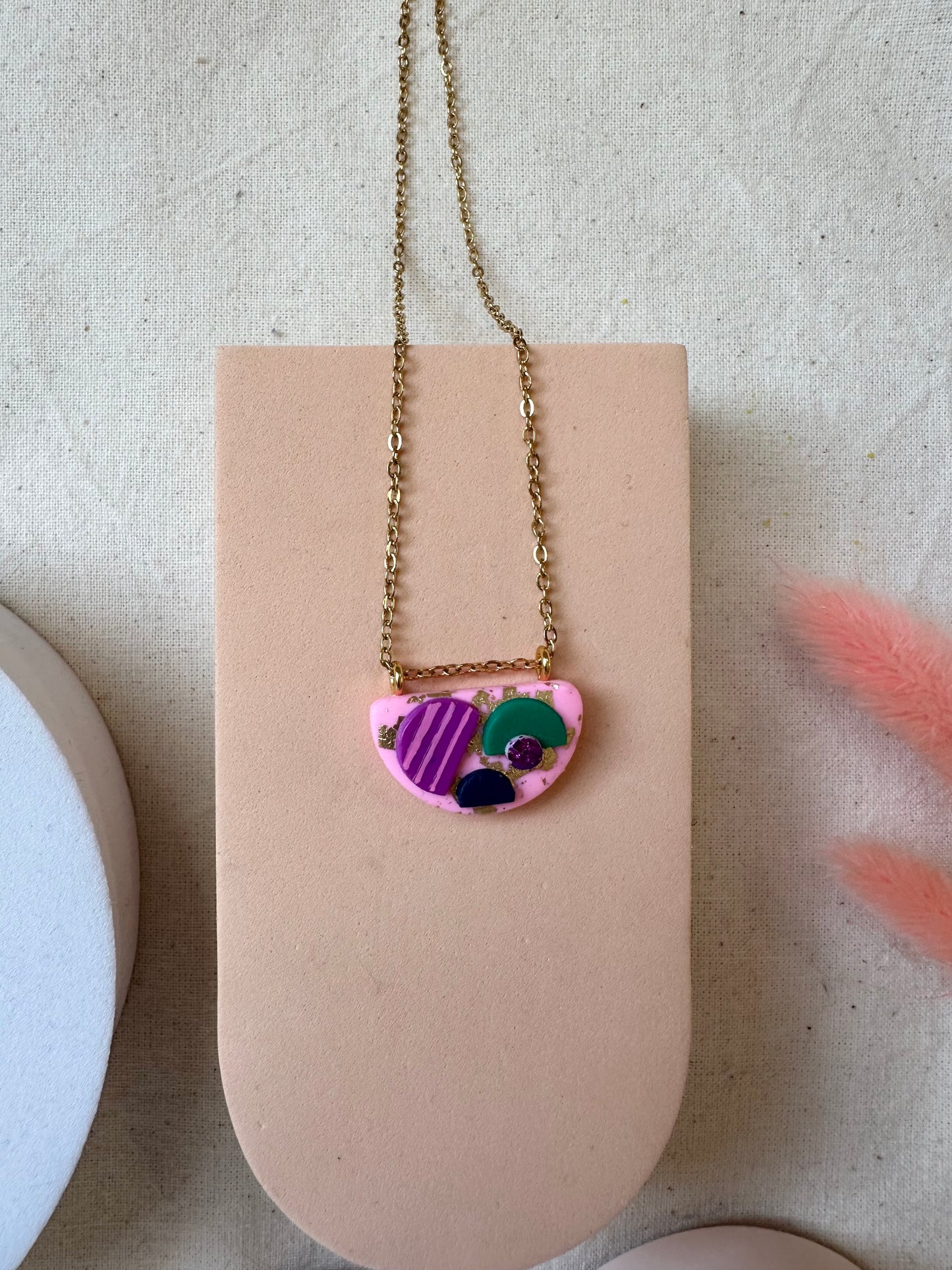 Abstract Pendant Statement Necklace