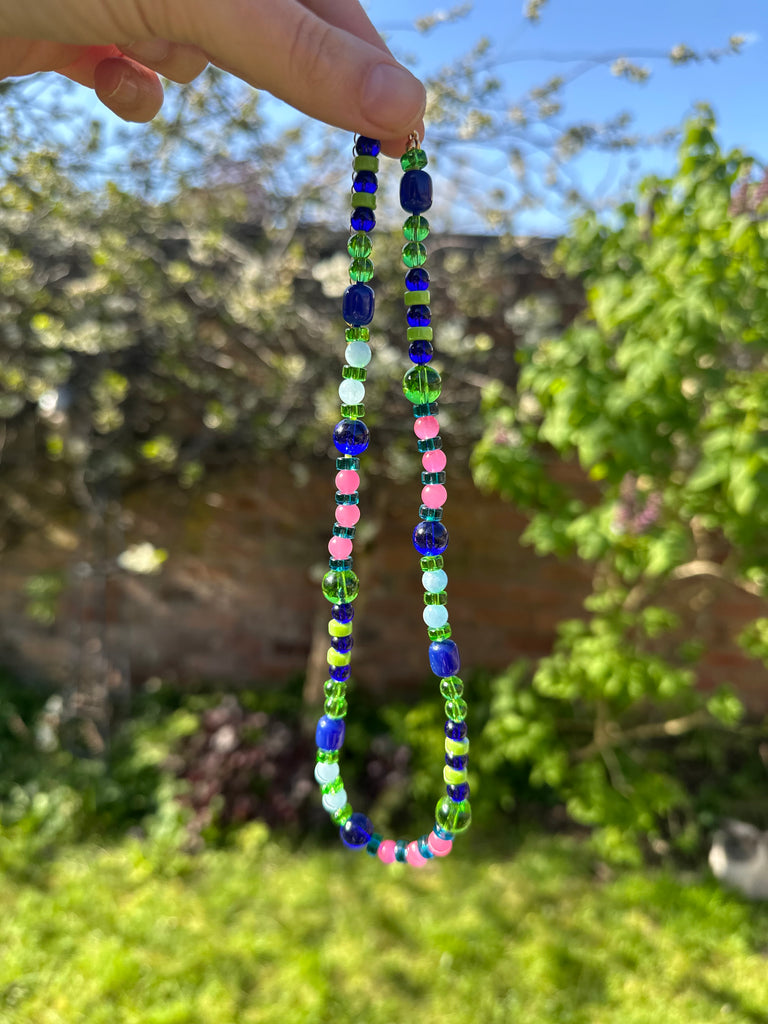 Multicoloured Semi Precious Stone Bead Necklace