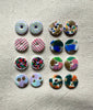 Abstract Design Round Clay Studs Earrings