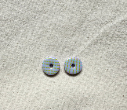 Abstract Design Round Clay Studs Earrings
