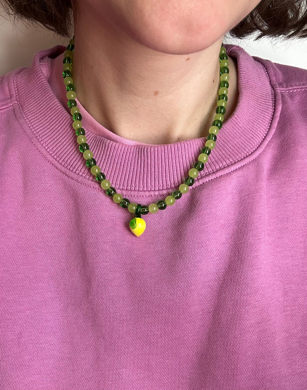 Semi Precious and glass Bead Necklace