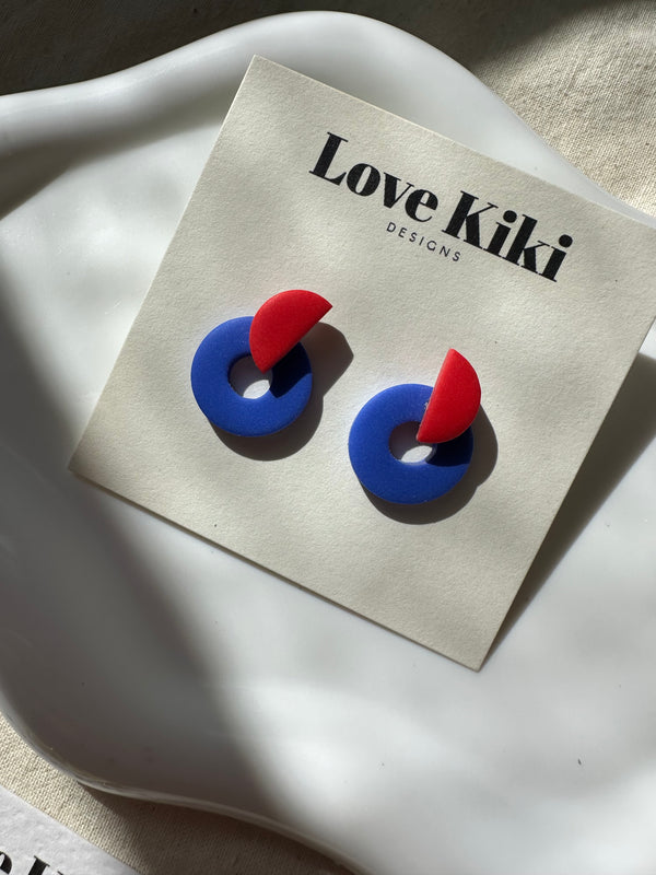 Two Colour Way Stud Earrings