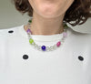 Chunky Clear Glass and Semi Precious Beaded necklace