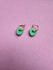 Clay and Bead Hoop Dangle Earrings