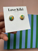 Abstract Design Studs Earrings in Gold Case