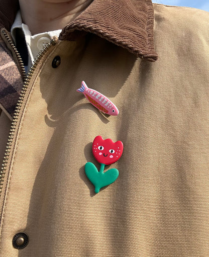 Cute Tulip Brooch