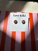 Burgundy Abstract Design Stud Earrings