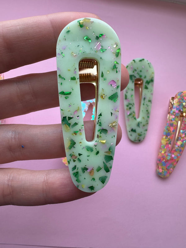 Sparkly Summer Resin Hair Clips