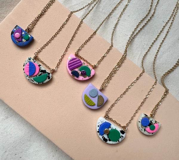 Abstract Pendant Statement Necklace