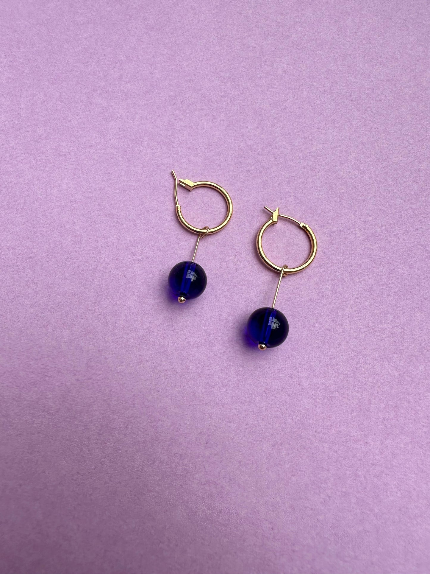 Clay and Bead Hoop Dangle Earrings