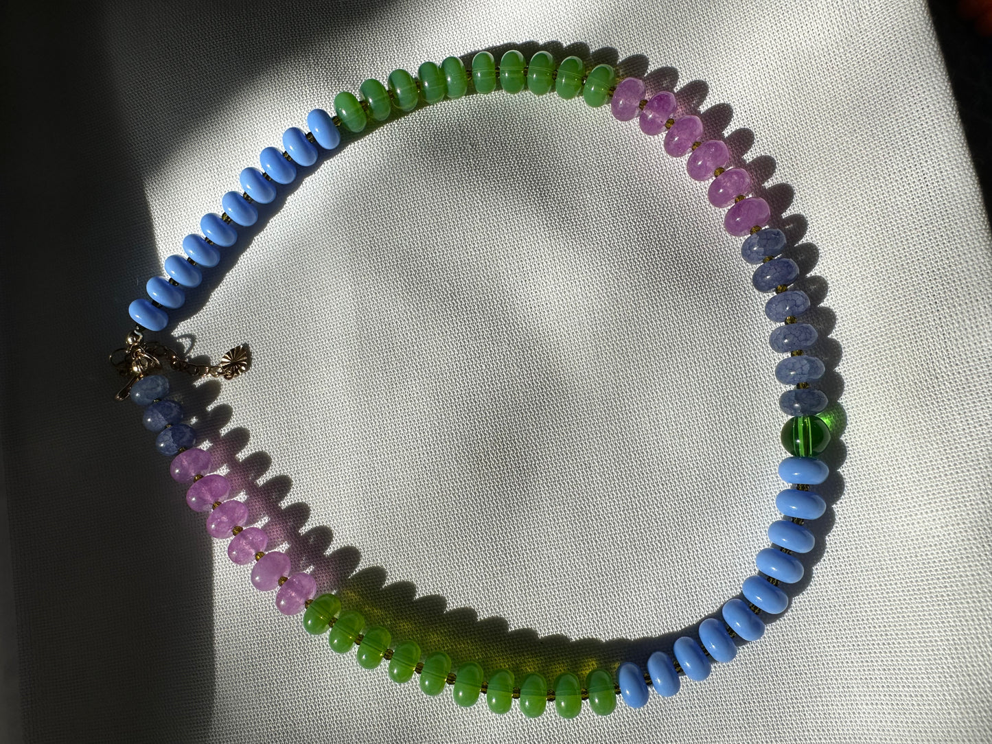 Multicoloured Semi Precious Stone Bead Necklace