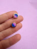 Two colour way stud Earrings in Gold