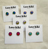 Two Colour Way Clay Studs Earrings in Gold/Silver