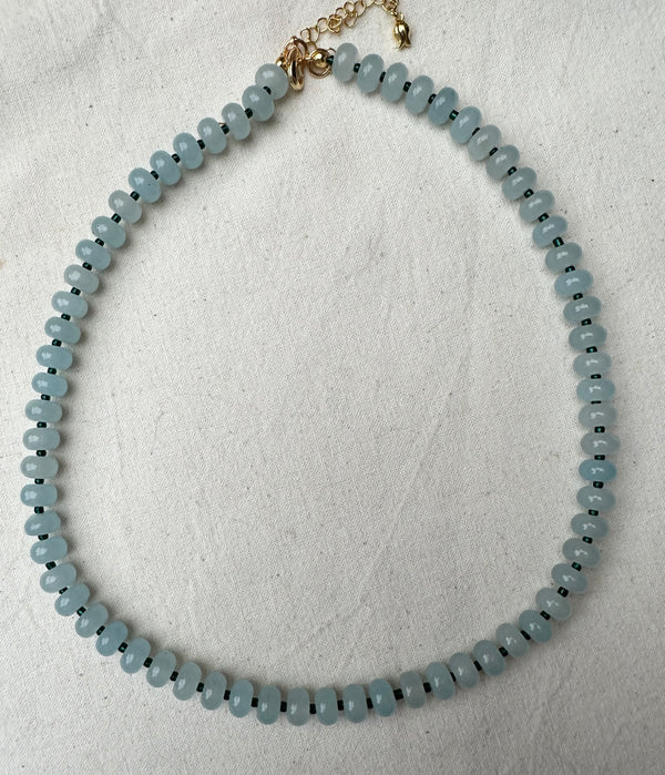 Blue Semi Precious Stone Bead Necklace