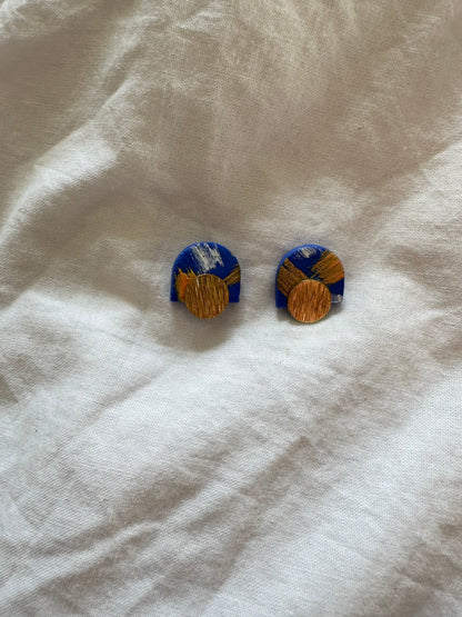 Abstract Painted Dangle Earrings