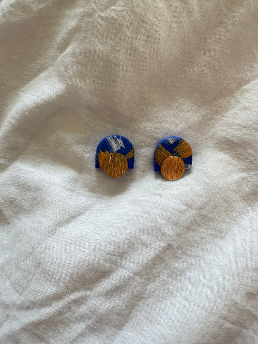Abstract Painted Dangle Earrings
