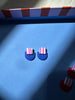 Two Colour Way Art Deco Style Stud Earrings