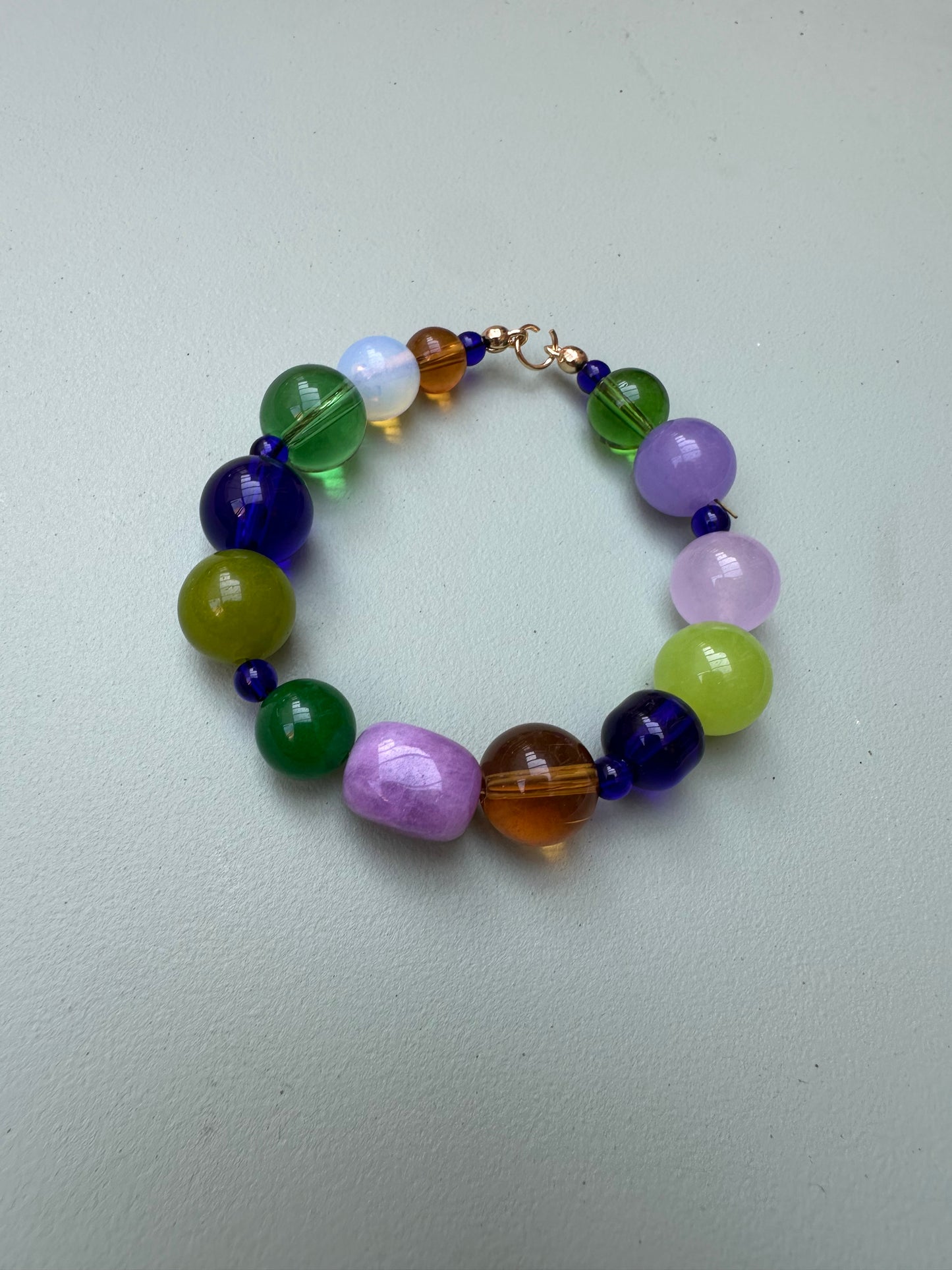 Glass and Semi Precious Stone Beaded Bracelet
