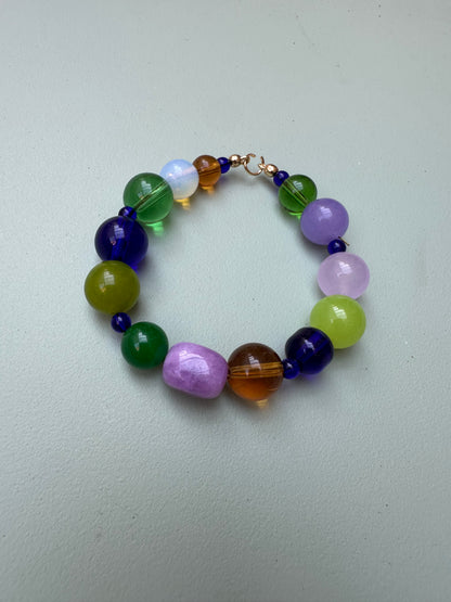 Glass and Semi Precious Stone Beaded Bracelet
