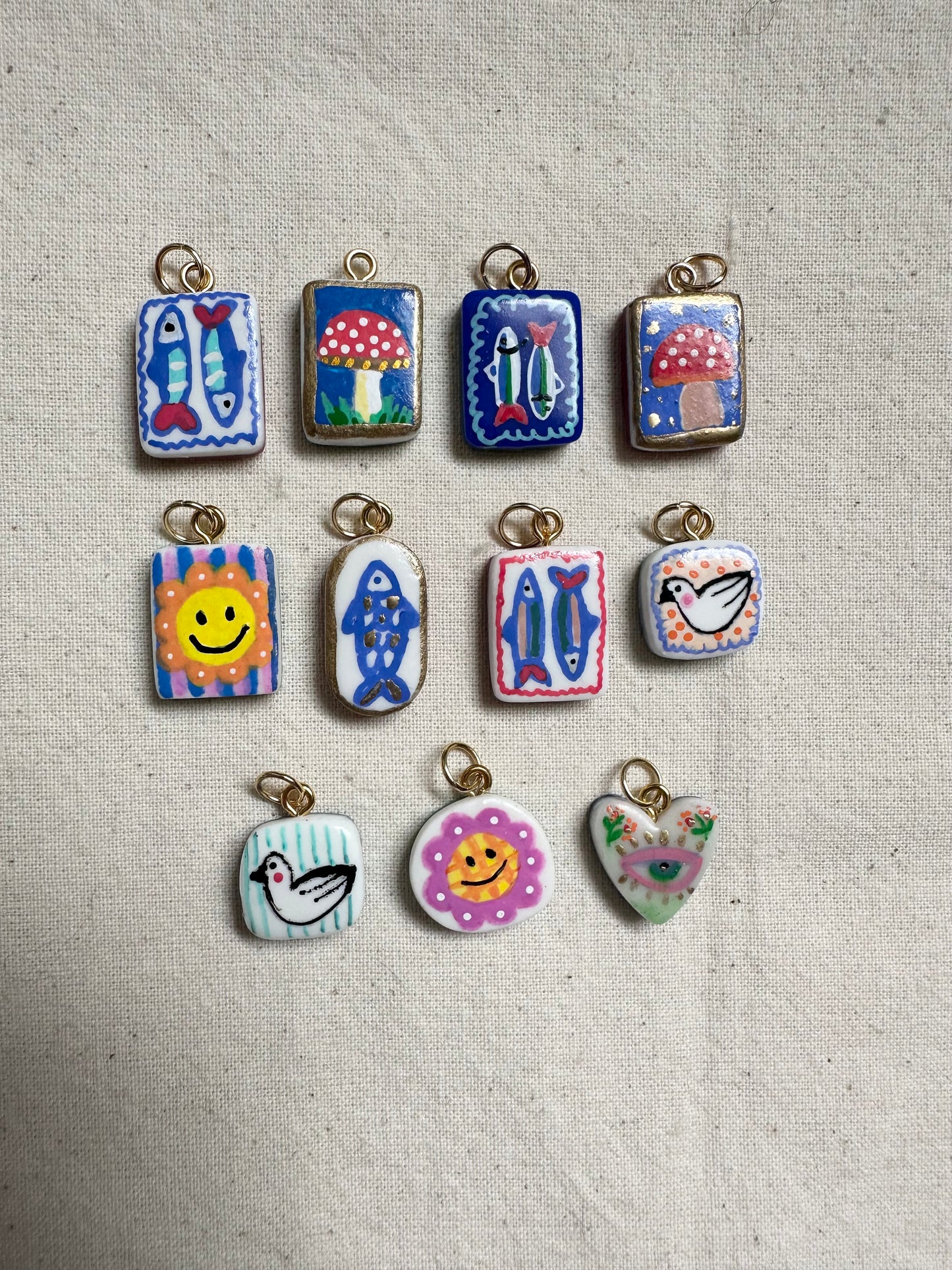 Cute Hand Painted Cat Charms