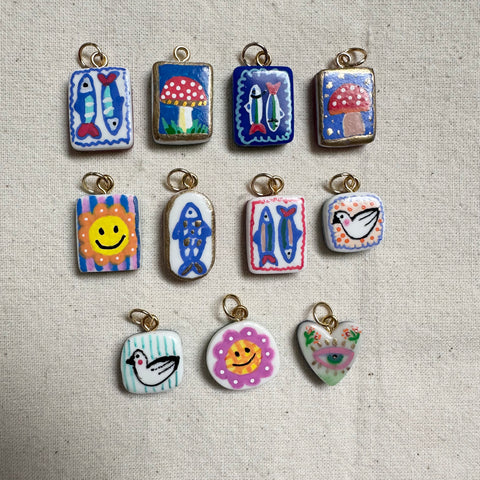 Cute Hand Painted Cat Charms