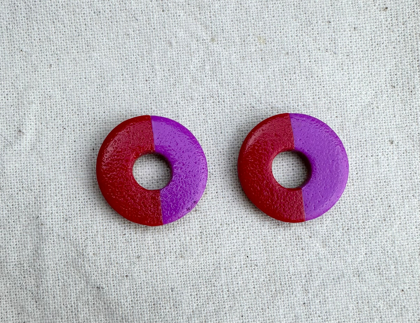 Statement Stud Two Colour Way  Earrings