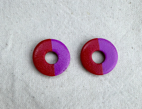 Statement Stud Two Colour Way  Earrings