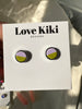 Two Colour Way Clay Studs Earrings in Gold/Silver