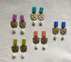 Statement Art Deco Style Design Dangle Earrings
