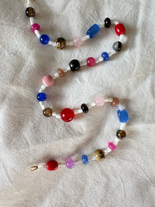 (Copy) Deep Burgundy Semi Precious Beads Necklace