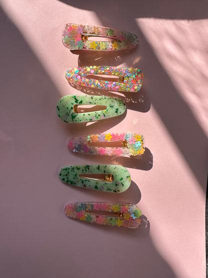 Sparkly Summer Resin Hair Clips