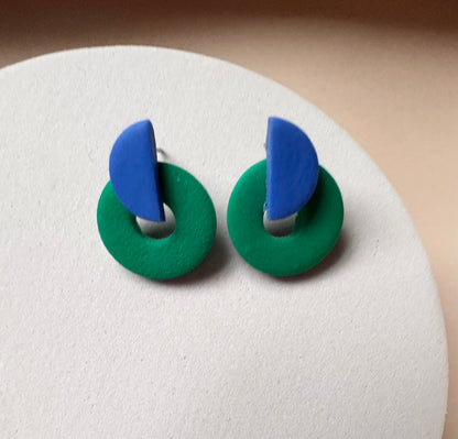 Art Deco Clay Stud Earrings