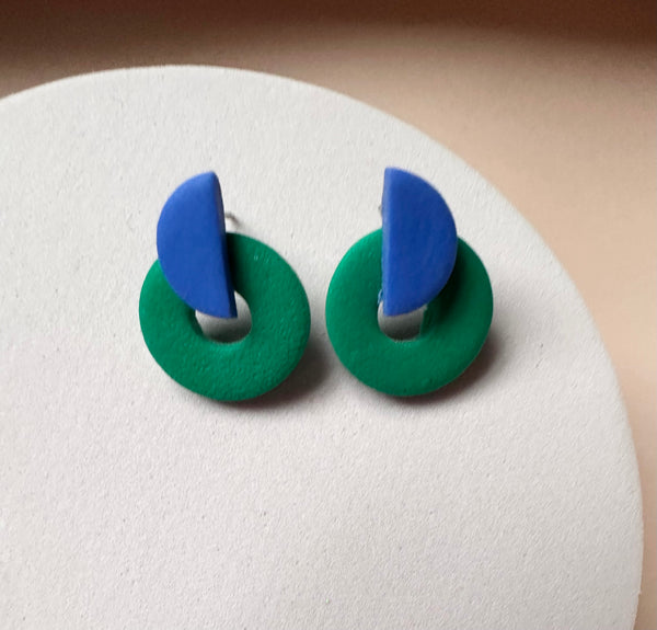 Art Deco Clay Stud Earrings