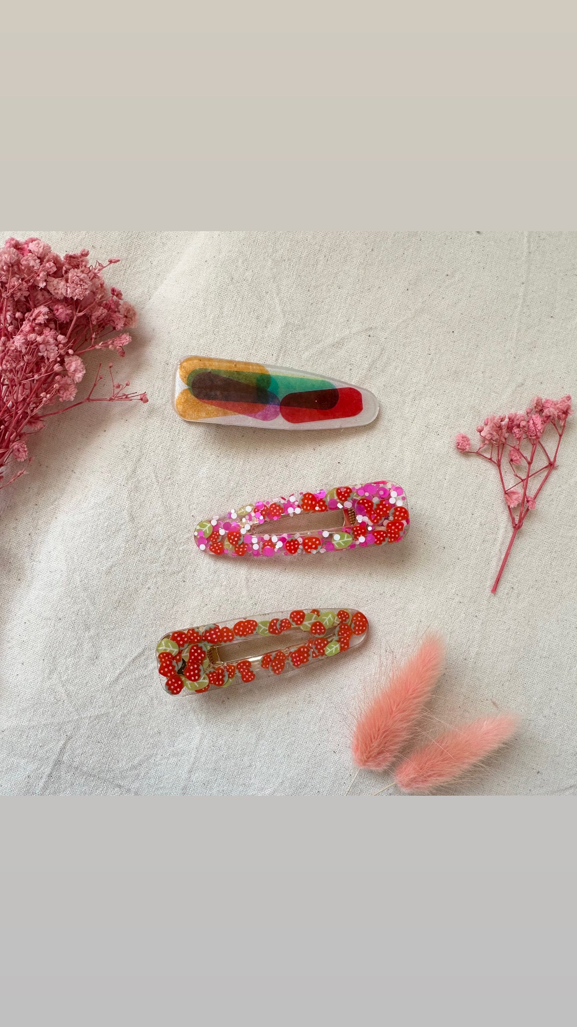 Spring Resin Hair Clips