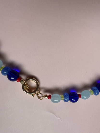 Semi Precious Beaded necklace in Blue