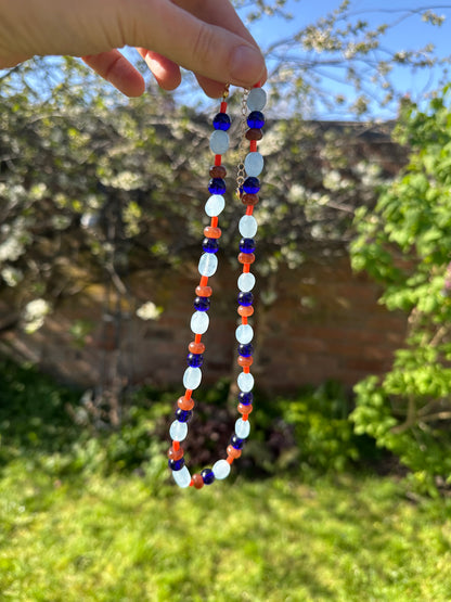 Semi Precious and glass Bead Necklace