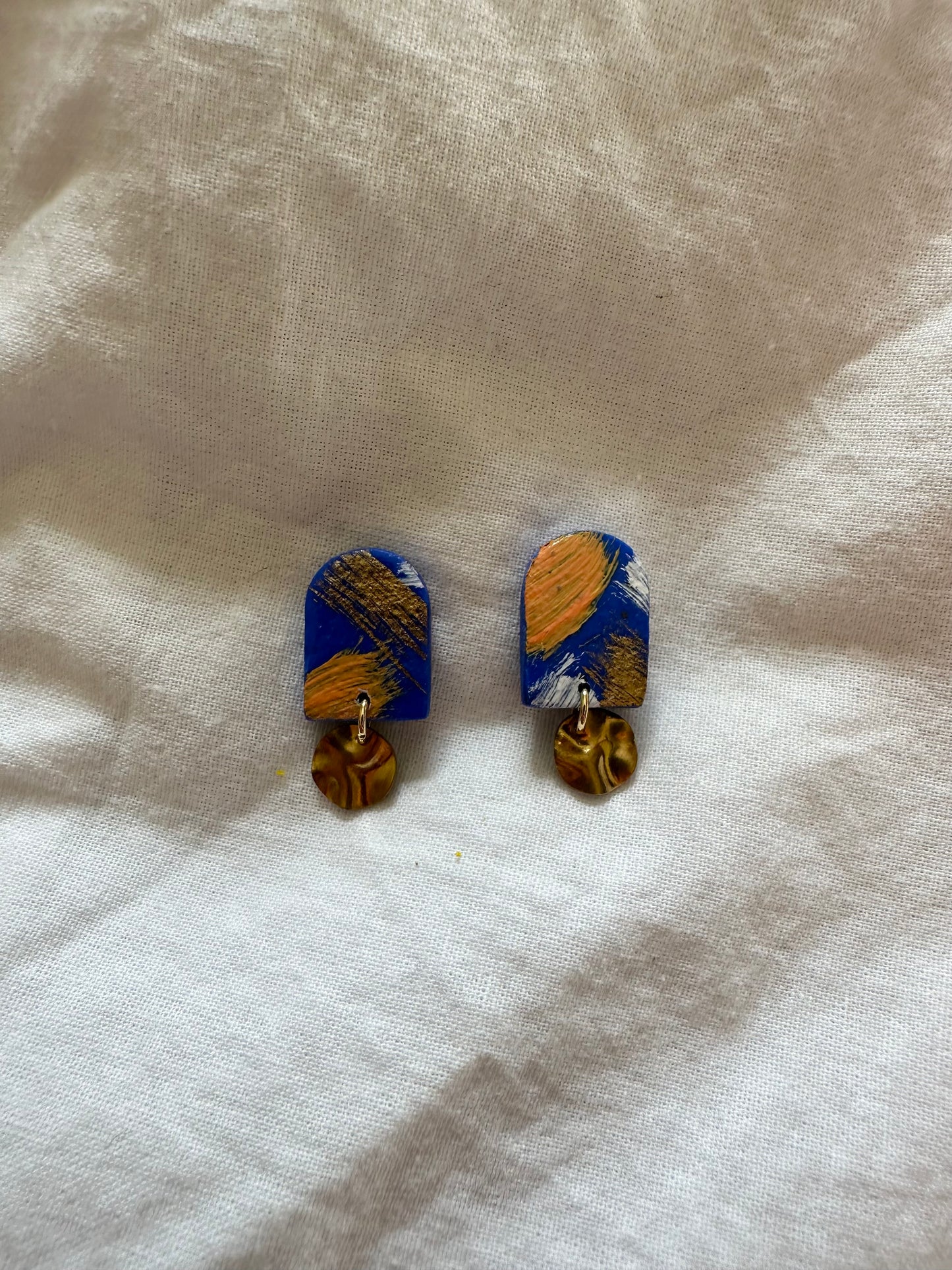 Abstract Painted Dangle Earrings