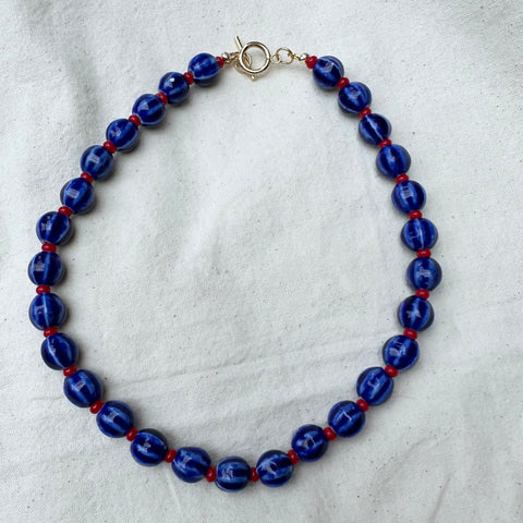 Sadie Semi Precious Glass Bead Necklace