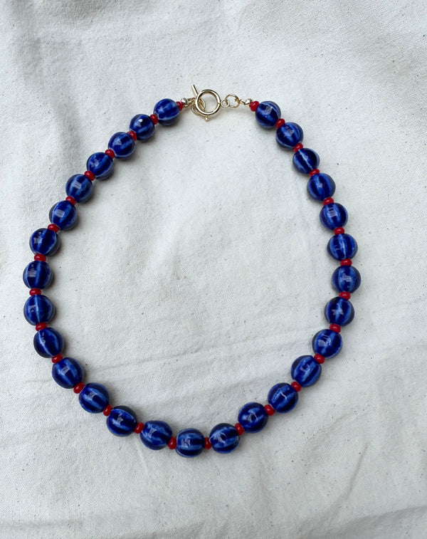 Sadie Semi Precious Glass Bead Necklace