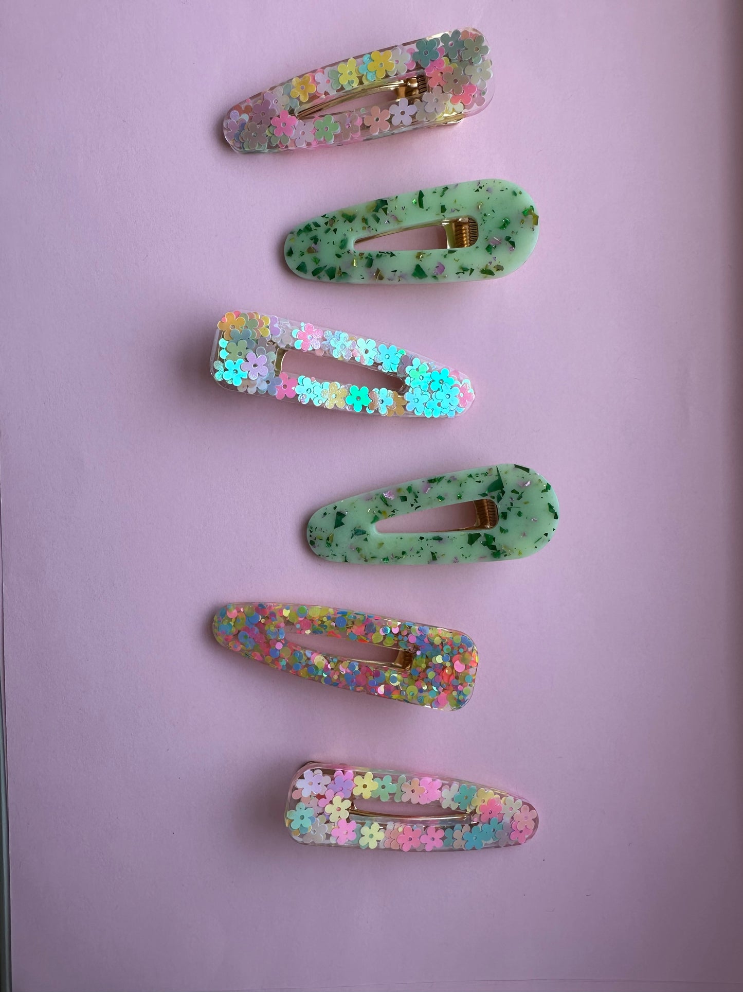 Sparkly Summer Resin Hair Clips